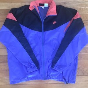 Vintage 90s / 00s Nike Purple, Orange, and Black Windbreaker Jacket